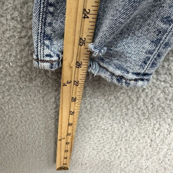 American Eagle Jeans Women 2 Blue Light Wash Straight Leg Distressed Boho Grunge - Picture 7 of 7